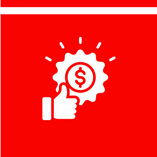 Thumbs up with dollar sign icon.